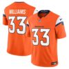 Men’s Denver Broncos 2024 Vapor Limited Jersey – All Stitched – Orange – Javonte Williams