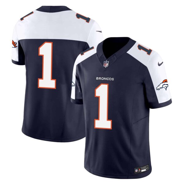 Men’s Denver Broncos Vapor Limited Jersey – All Stitched – Navy Alternate – #1 Team