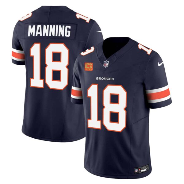 Men’s Denver Broncos Vapor Limited Jersey – All Stitched – Navy – Peyton Manning