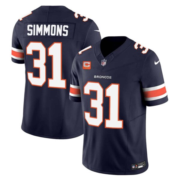 Men’s Denver Broncos Vapor Limited Jersey – All Stitched – Navy – Justin Simmons