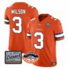 Men’s Denver Broncos Logo Patch Limited Jersey – All Stitched – Orange – Russell Wilson