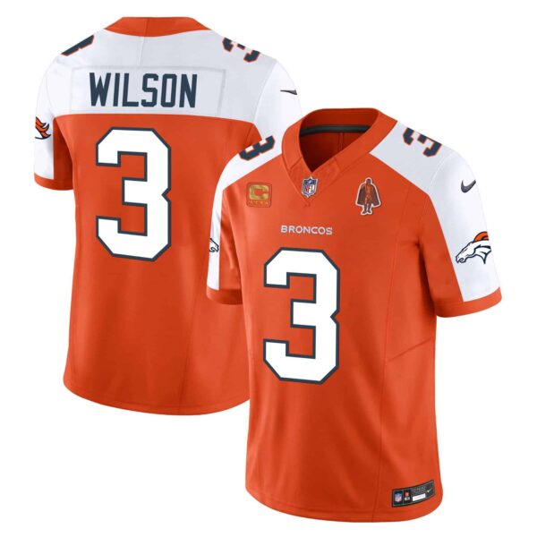 Men’s Denver Broncos Vapor Limited Jersey – All Stitched – Orange Alternate – Russell Wilson