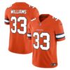 Men’s Denver Broncos Vapor Limited Jersey – All Stitched – Orange – Javonte Williams