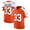 Men’s Denver Broncos Vapor Limited Jersey – All Stitched – Orange Alternate – Javonte Williams