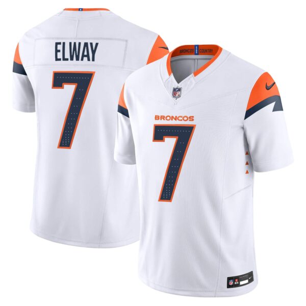 Men’s Denver Broncos 2024 Vapor Limited Jersey – All Stitched – White – John Elway