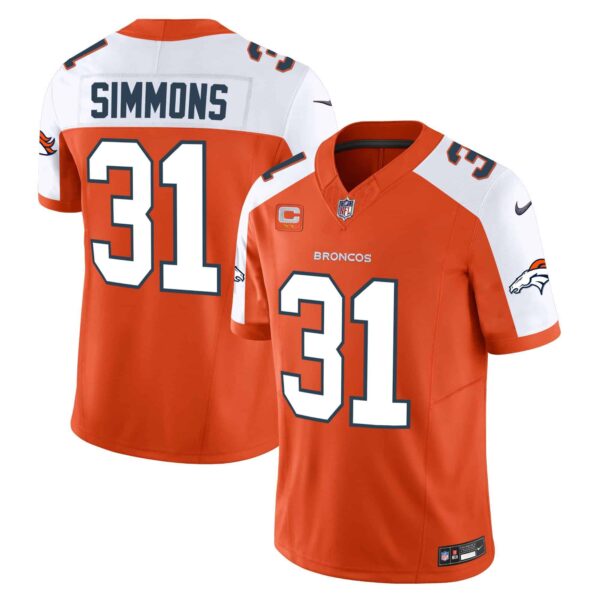 Men’s Denver Broncos Vapor Limited Jersey – All Stitched – Orange Alternate – Justin Simmons
