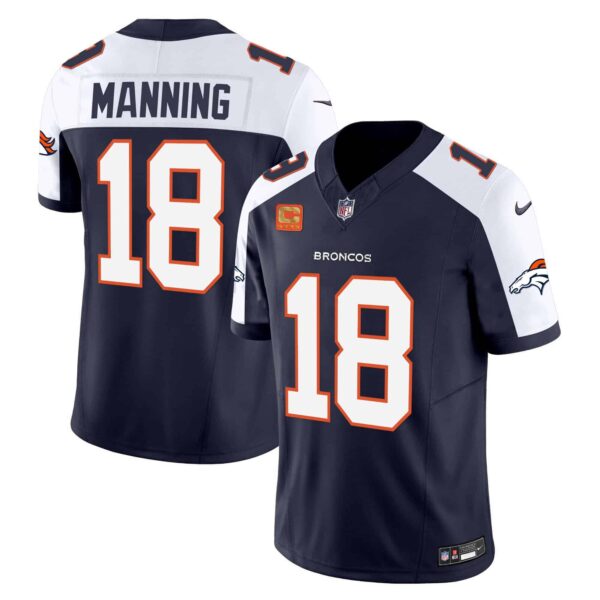 Men’s Denver Broncos Vapor Limited Jersey – All Stitched – Navy Alternate – Peyton Manning