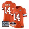 Men’s Denver Broncos Logo Patch Limited Jersey – All Stitched – Orange – Courtland Sutton