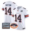 Men’s Denver Broncos Logo Patch Limited Jersey – All Stitched – White – Courtland Sutton
