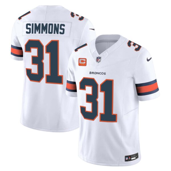 Men’s Denver Broncos Vapor Limited Jersey – All Stitched – White – Justin Simmons