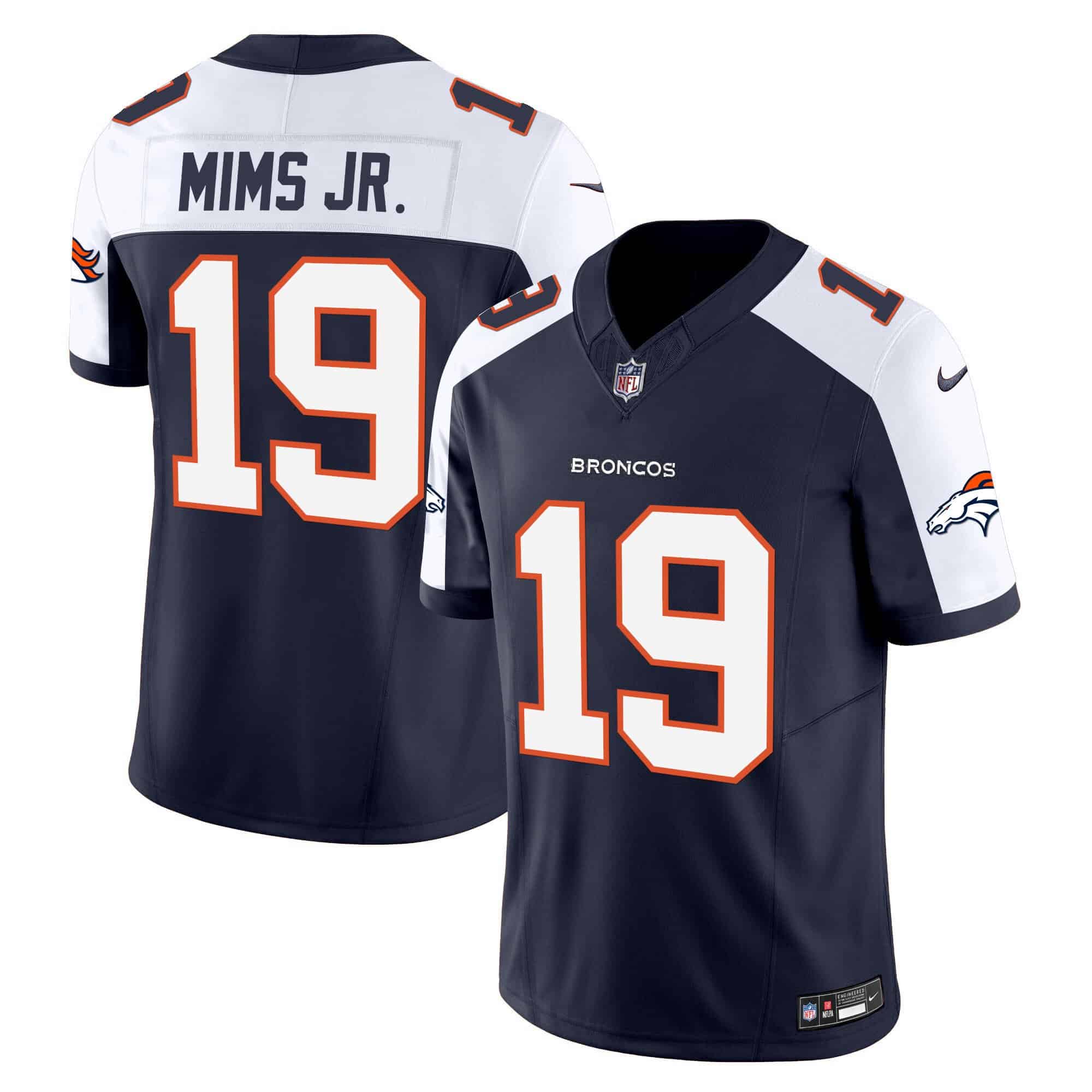 Men’s Denver Broncos Vapor Limited Jersey – All Stitched – Navy Alternate – Marvin Mims Jr.