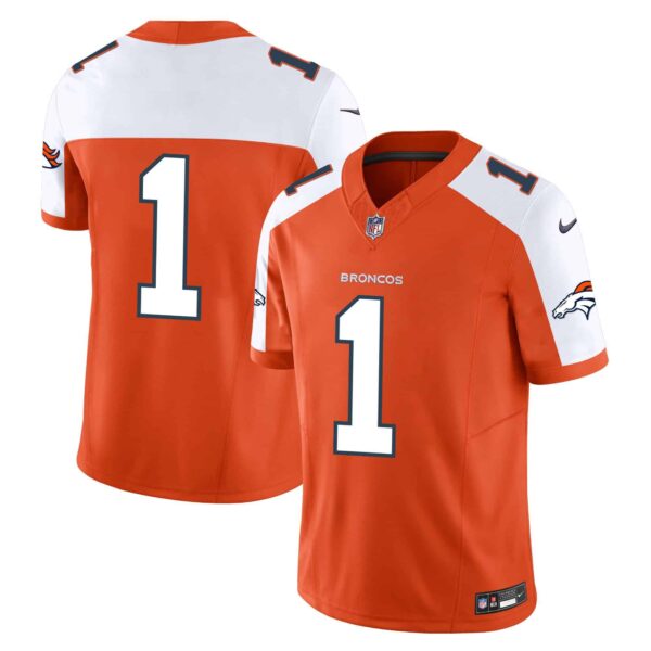 Men’s Denver Broncos Vapor Limited Jersey – All Stitched – Orange Alternate – #1 Team