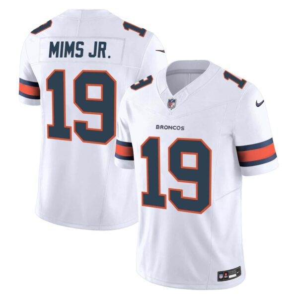 Men’s Denver Broncos Vapor Limited Jersey – All Stitched – White – Marvin Mims Jr.