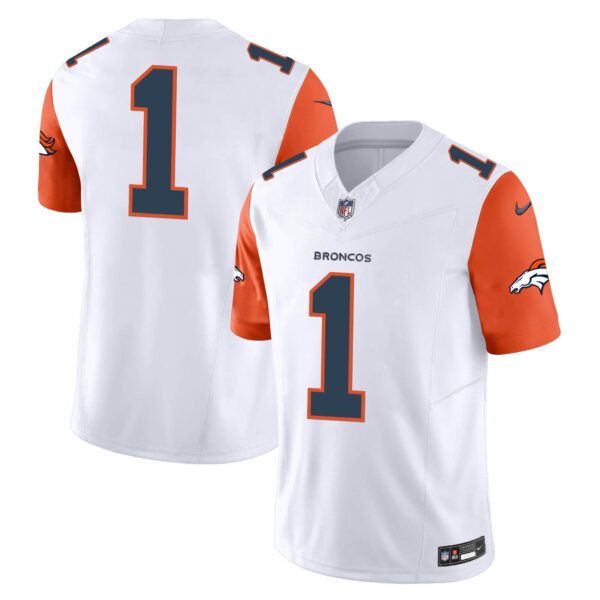 Men’s Denver Broncos Vapor Limited Jersey – All Stitched – Orange Sleeves – #1 Team