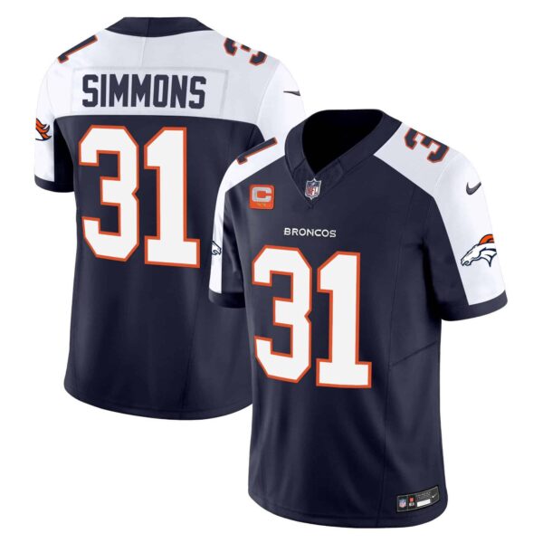 Men’s Denver Broncos Vapor Limited Jersey – All Stitched – Navy Alternate – Justin Simmons