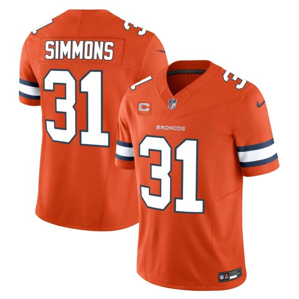 Men’s Denver Broncos Vapor Limited Jersey – All Stitched – Orange – Justin Simmons