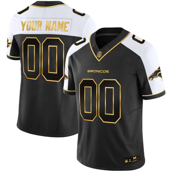 Denver Broncos Gold Vapor Limited Custom Jersey – All Stitched – Men – Alternate