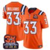 Denver Broncos 3-Time Champions Patch Vapor Limited Jersey V2 – All Stitched – Orange – Javonte Williams Jersey