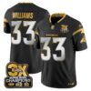Denver Broncos 3-Time Champions Patch Gold Vapor Limited Jersey – All Stitched – Black Limited – Javonte Williams Jersey