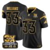 Denver Broncos 3-Time Champions Patch Gold Vapor Limited Jersey – All Stitched – Black Gold – Javonte Williams Jersey