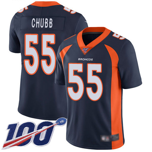 Nike Broncos #55 Bradley Chubb Navy Blue Alternate Men’s Stitched NFL 100th Season Vapor Limited Jersey