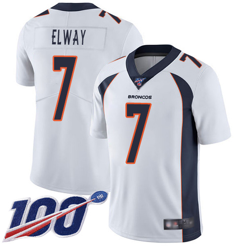 Nike Broncos #7 John Elway White Men’s Stitched NFL 100th Season Vapor Limited Jersey