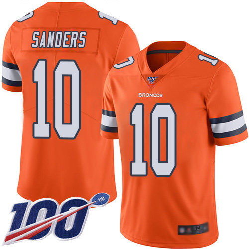 Nike Broncos #10 Emmanuel Sanders Orange Men’s Stitched NFL Limited Rush 100th Season Jersey
