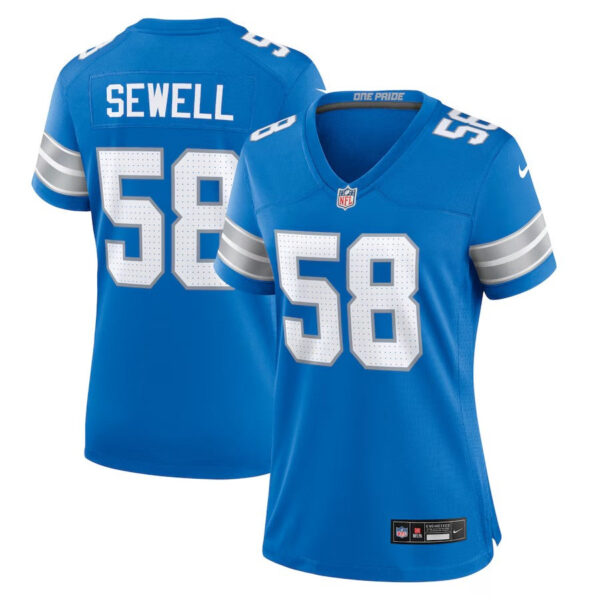 Detroit Lions #58 Penei Sewell Team Game Jersey – Blue