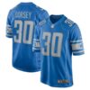 Detroit Lions #30 Khalil Dorsey Game Jersey – Blue