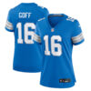 Detroit Lions #16 Jared Goff Team Game Jersey – Blue