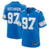 Detroit Lions #97 Aidan Hutchinson Game Jersey – Blue
