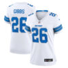 Detroit Lions #26 Jahmyr Gibbs White Game Jersey – White