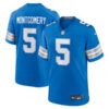 Detroit Lions #5 David Montgomery Game Jersey – Blue