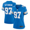 Detroit Lions #97 Aidan Hutchinson Team Game Jersey – Blue