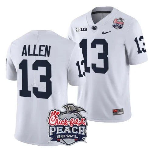 Penn State Nittany Lions #13 Kaytron Allen 2024 Peach Bowl White Jersey 3