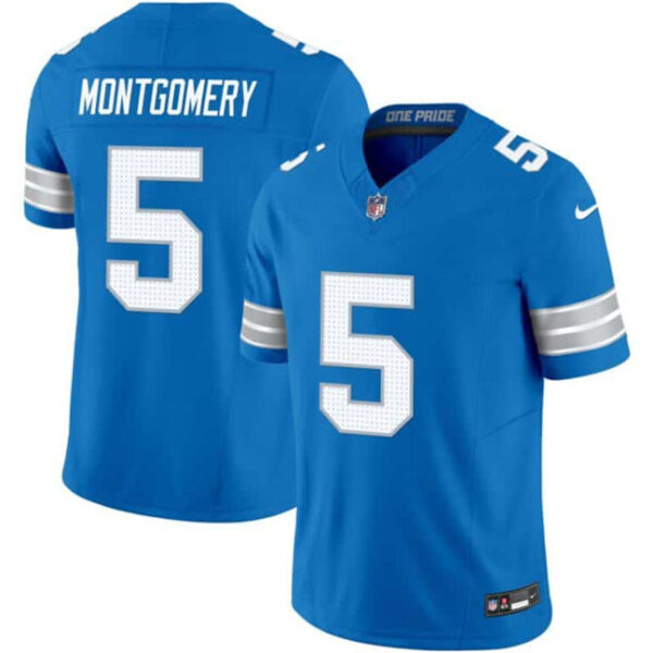 Detroit Lions #5 David Montgomery Blue 2024 FUSE Vapor Limited Football Jersey