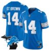 Men’s Detroit Lions 2024 Michigan Patch Vapor Limited Jersey – All Stitched – Blue – St. Brown