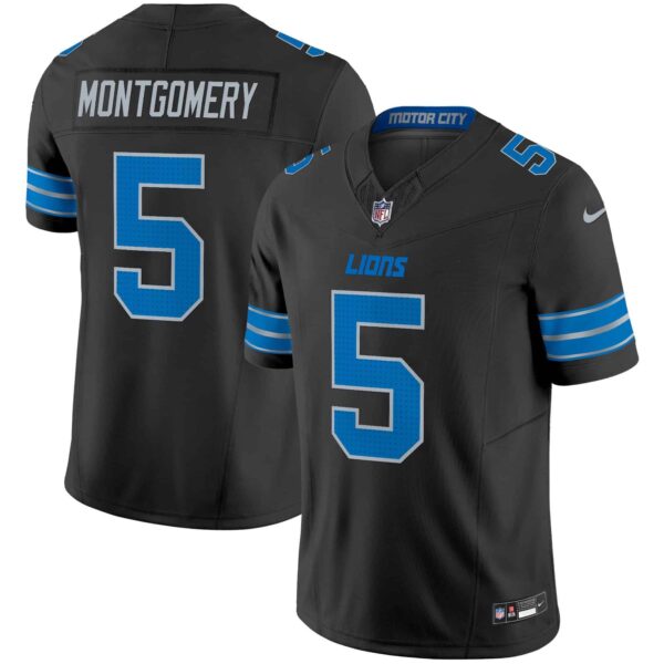 Men’s Detroit Lions 2024 Vapor Limited Jersey – All Stitched – Black – David Montgomery