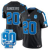 Men’s Detroit Lions 90th Year Patch Vapor Limited Jersey – All Stitched – Black – Barry Sanders