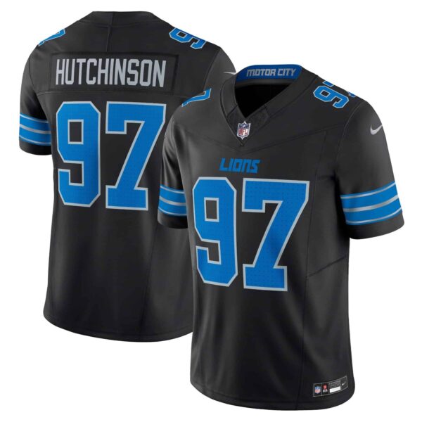 Men’s Detroit Lions 2024 Vapor Limited Jersey – All Stitched – Black – Hutchinson