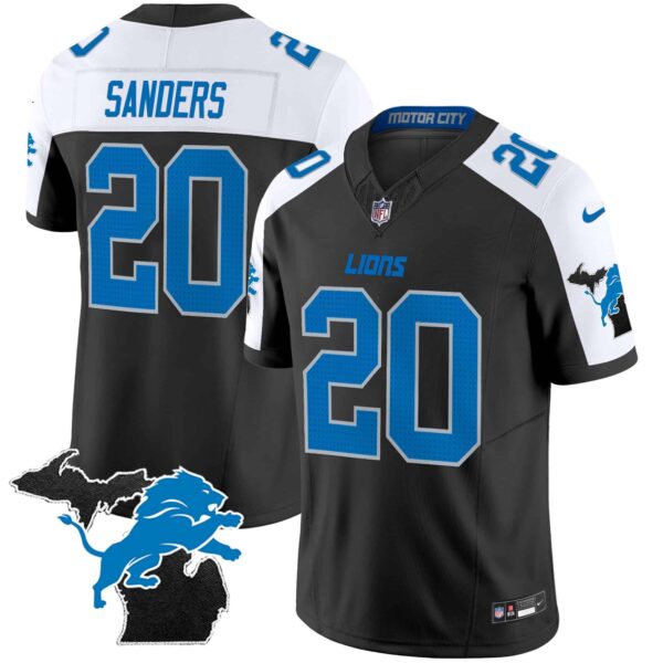 Men’s Detroit Lions 2024 Michigan Patch Vapor Limited Jersey – All Stitched – Alternate – Barry Sanders