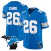 Men’s Detroit Lions 2024 Michigan Patch Vapor Limited Jersey – All Stitched – Blue – Jahmyr Gibbs