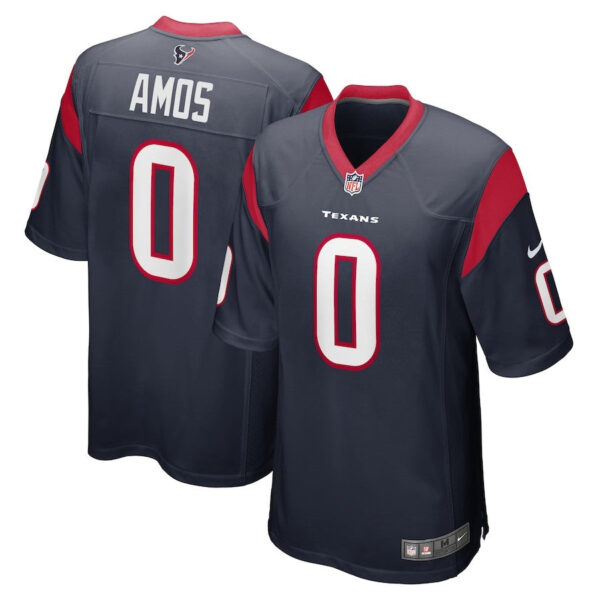 Houston Texans #0 Adrian Amos Game Jersey – Navy