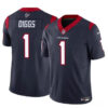 Houston Texans #1 Stefon Diggs Navy 2024 FUSE Vapor Untouchable Limited Stitched Jersey