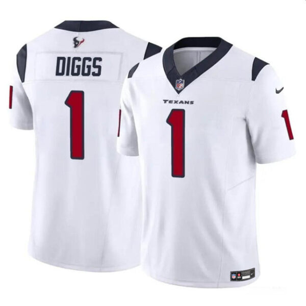 Houston Texans #1 Stefon Diggs White 2024 FUSE Vapor Untouchable Limited Stitched Jersey