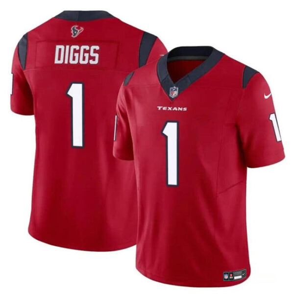Houston Texans #1 Stefon Diggs Red 2024 FUSE Vapor Untouchable Limited Stitched Jersey