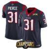 Houston Texans #31 Dameon Pierce Navy 2023 FUSE AFC South Champions Jersey