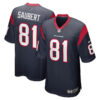 Houston Texans #81 Eric Saubert Game Jersey – Navy