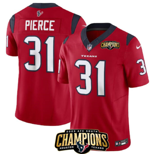 Houston Texans #31 Dameon Pierce Red 2023 FUSE AFC South Champions Jersey
