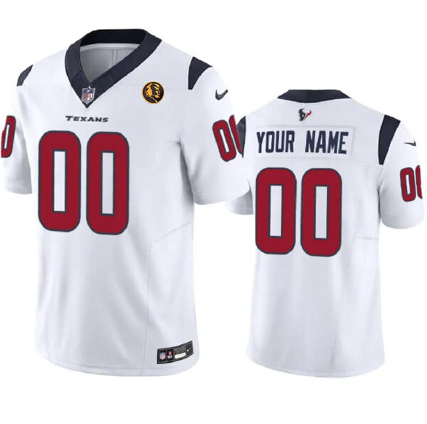 Houston Texans Active Player Custom White 2023 FUSE With John Madden Jersey